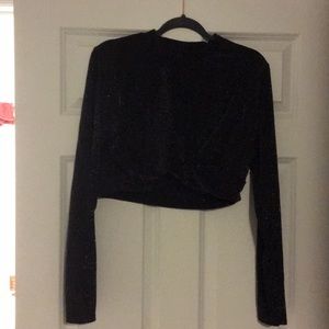 Black glittery crop top